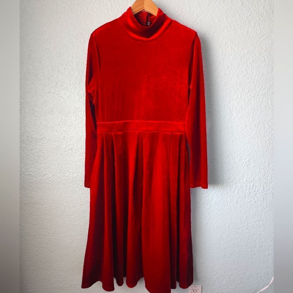 STYLEWE Velvet Dress midi side pockets festive special occasion